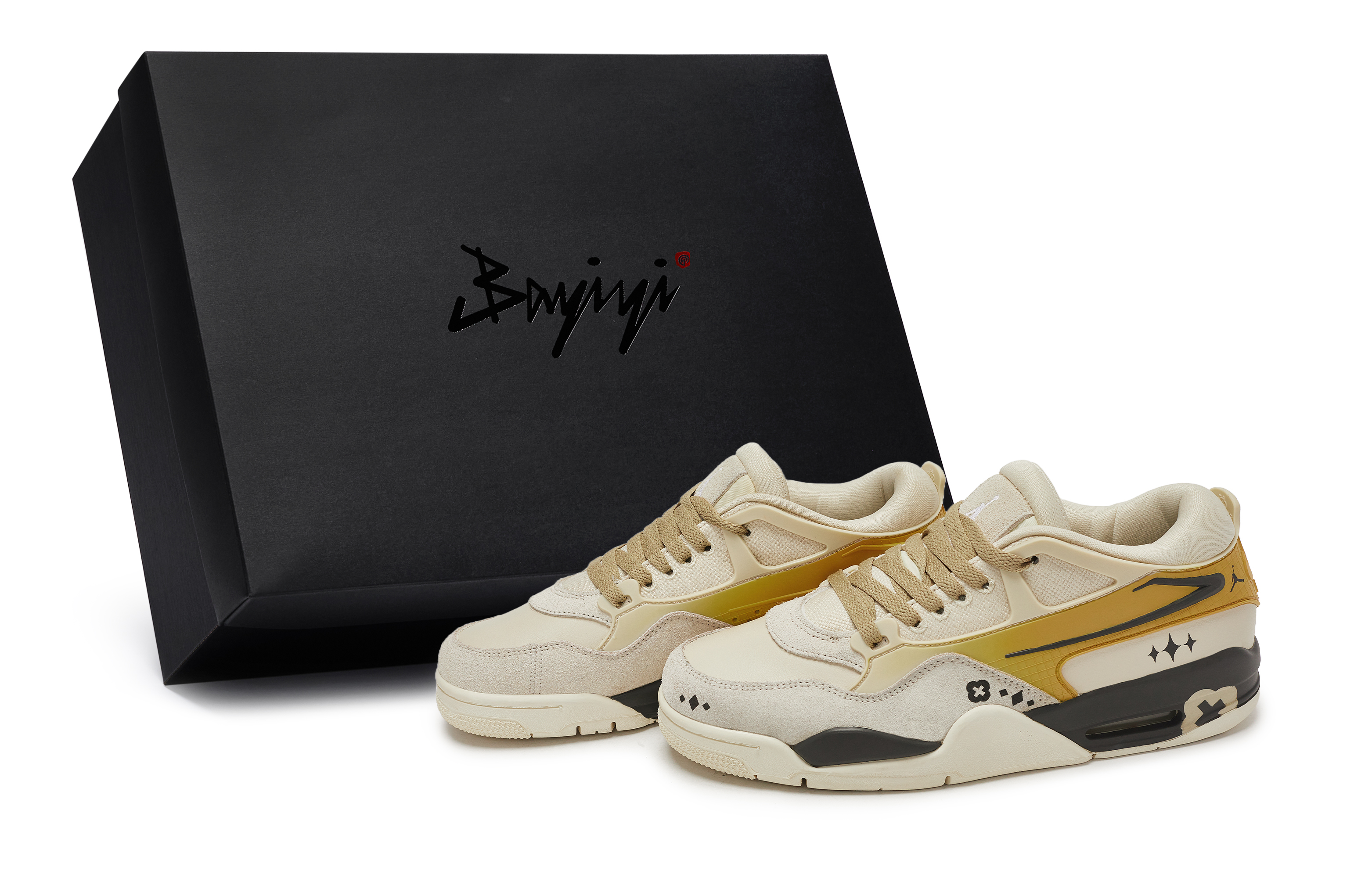 Jordan Air Jordan 4 811 Manufacturing, Butter Honey, Special Shoe Box Abrasion Resistant Low top