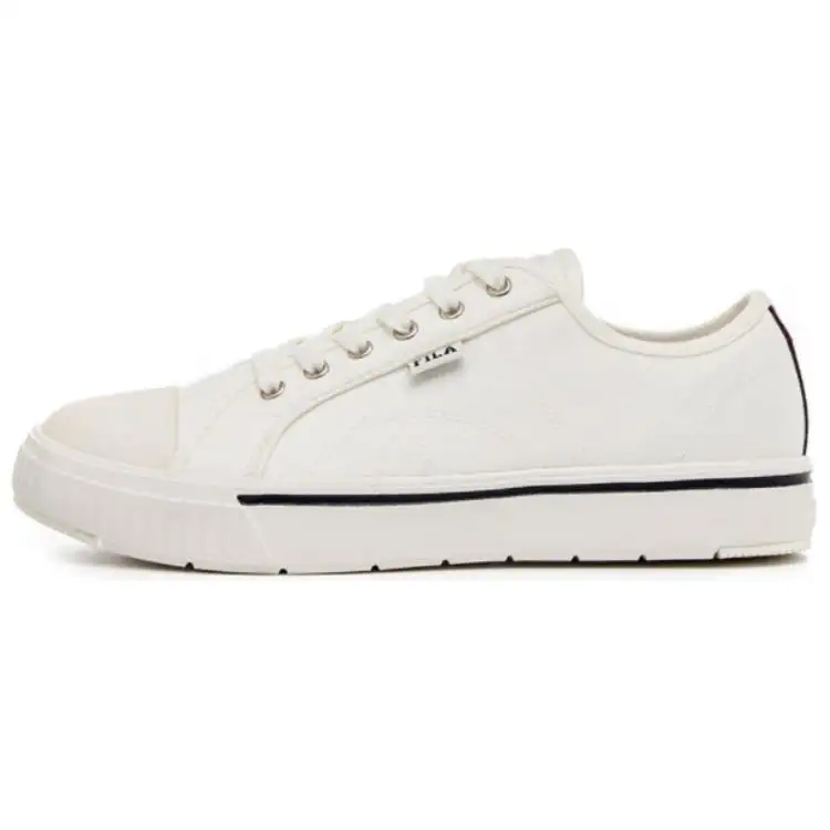 FILA Courtlight Abrasion Resistant Cushioning Low top Canvas Shoes Unisex White