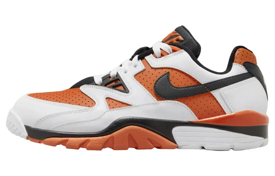 Nike Air Cross Trainer 3 Leather Vintage Slip Resistant Support Low top Training Shoes Men's Orange White