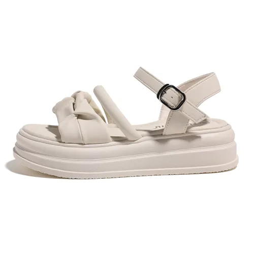 HUANQIU Beach Sandals Women's Beige