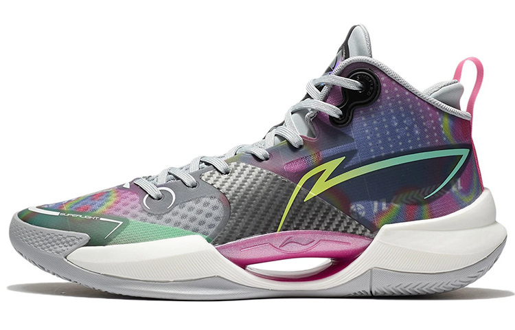 Li Ning Basketball Shoes Men’s Mid Top Brick Gray