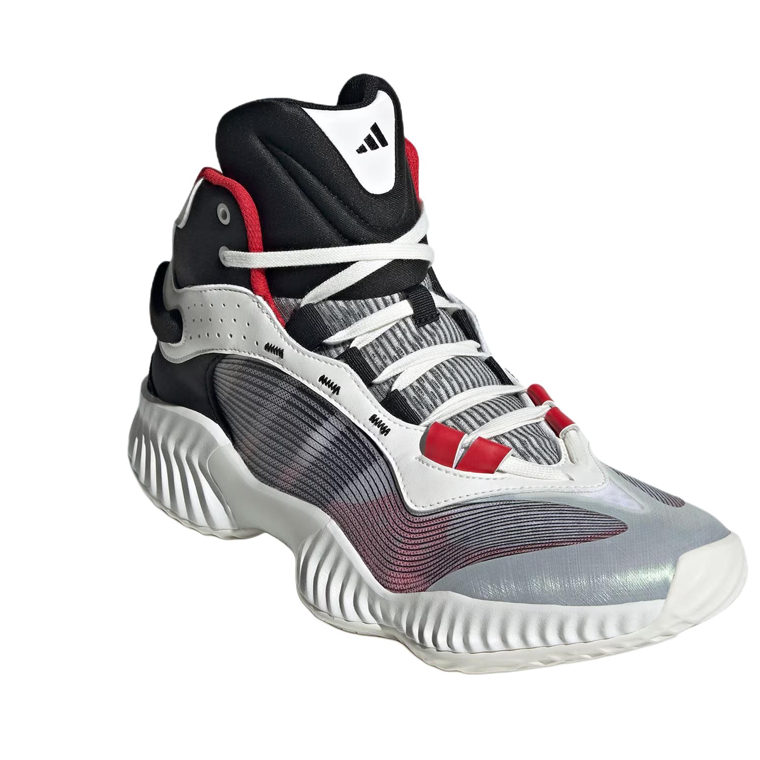Adidas Cushioning, Wear Resistant Mid top Basketball Shoes Unisex White Red