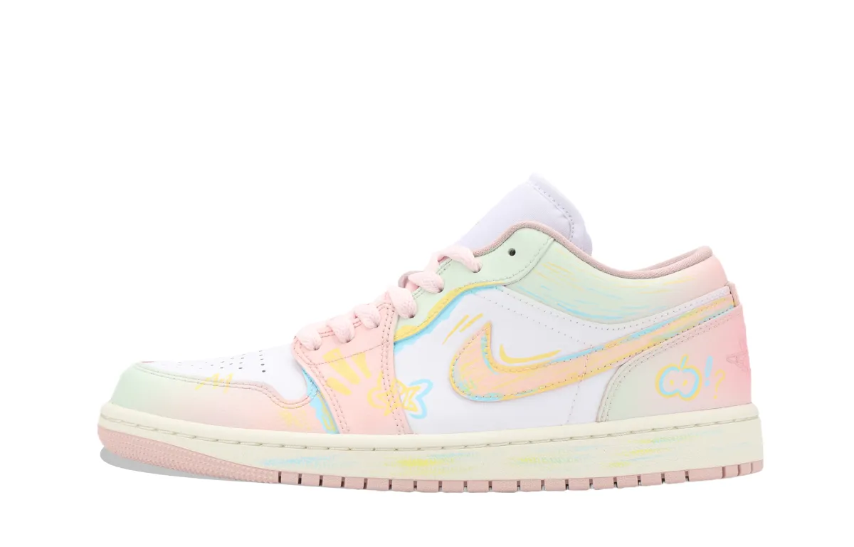 Jordan Air Jordan 1 Guava Milk Green Abrasion Resistant Abrasion Resistant Low top Vintage Basketball Shoes Unisex