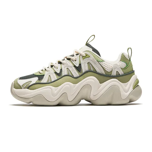 Anta Slip Resistant Abrasion Resistant Low top Chunky Sneakers Women's Green