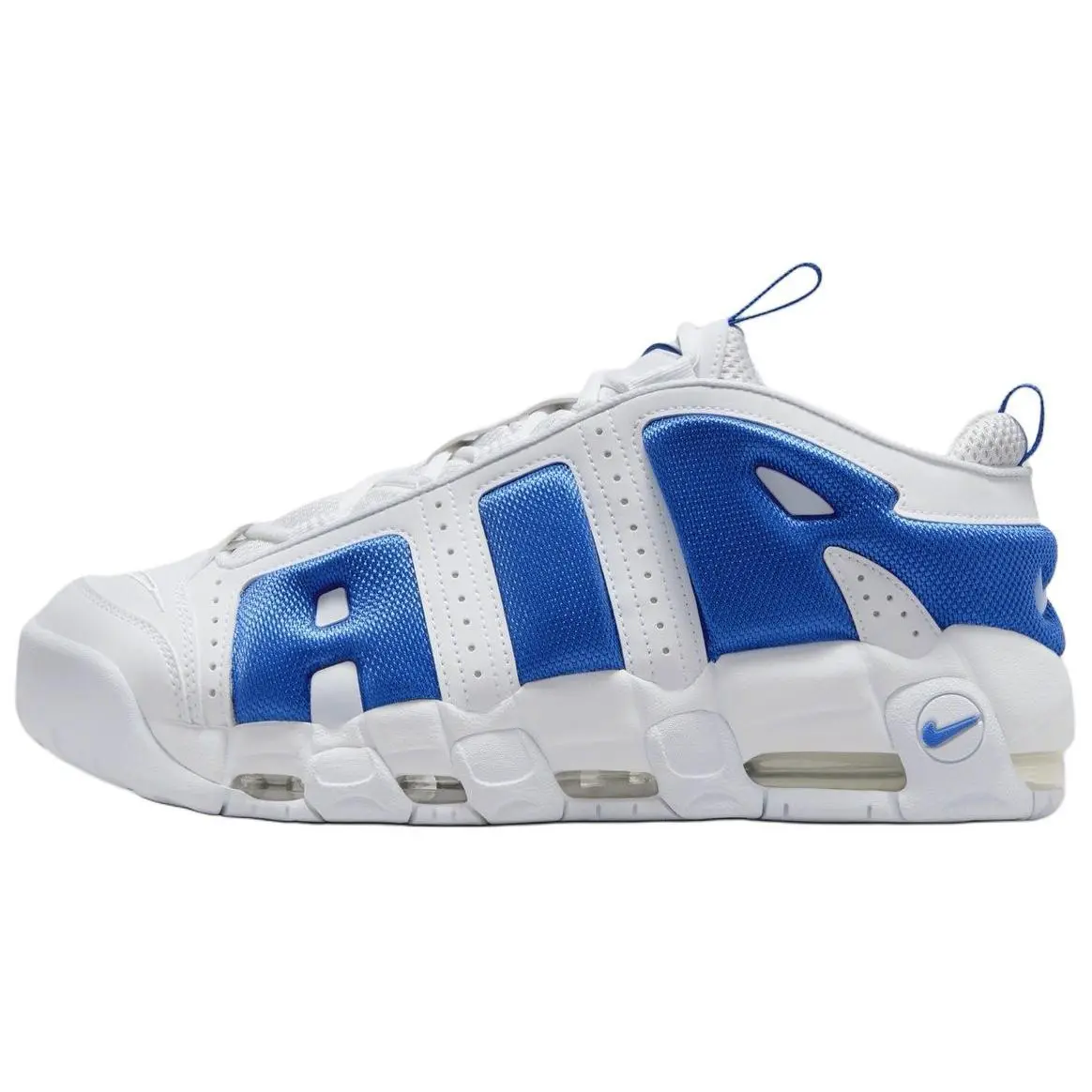 Nike Air More Uptempo Slip Resistant Abrasion Resistant Low top Basketball Shoes Men's White Blue