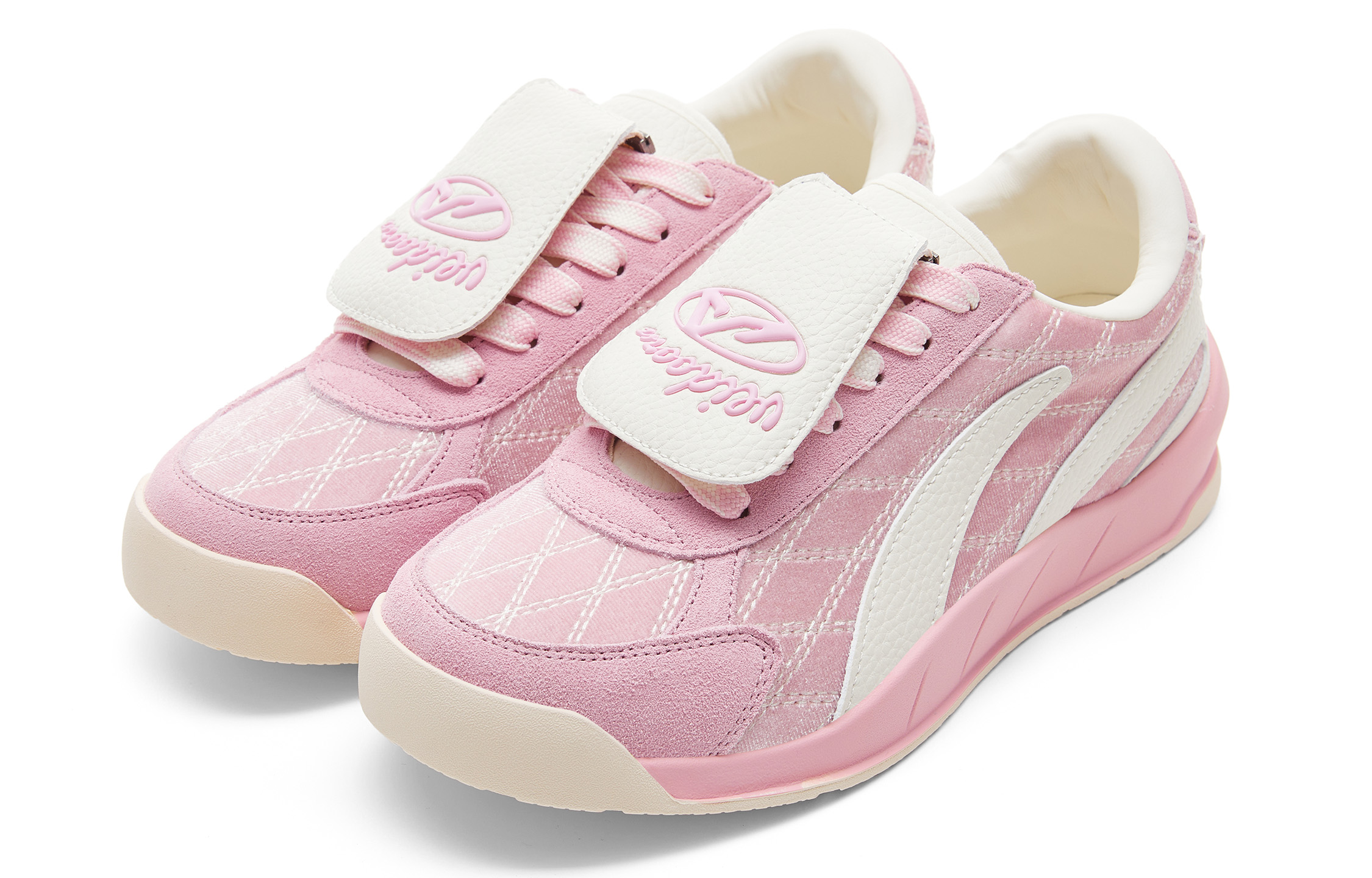 VEIDOORN Slip Resistant Abrasion Resistant Low top Casual Shoes Women’s Pink White