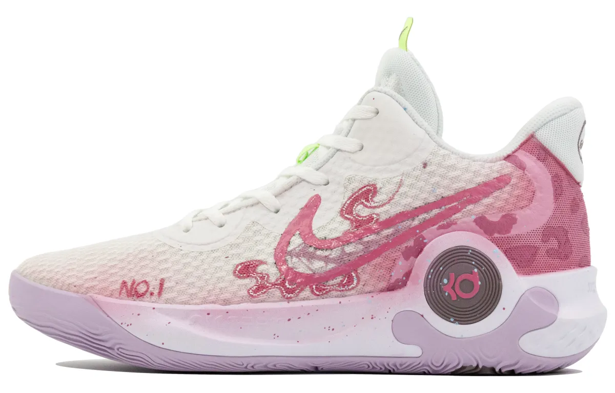 Nike KD Trey 5 IX Instant Kill Shadow Cushioning Slip Resistant Mid top Vintage Basketball Shoes Men's Pink White