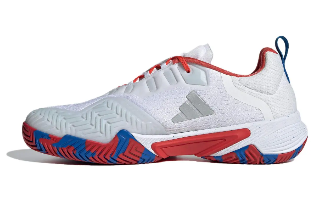 Adidas Barricade Cushioning Abrasion Resistant Low top Tennis Shoes Men's White Red