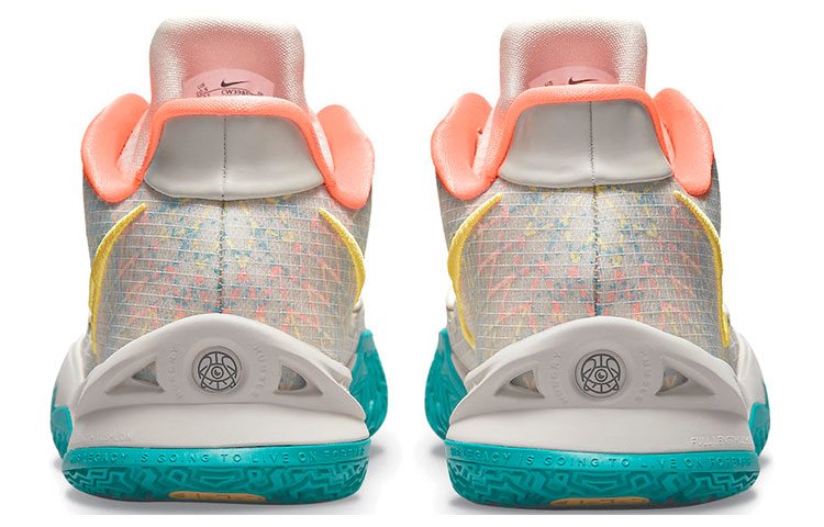 Кроссовки Nike Kyrie Low 4 (бежевый / зеленый / оранжевый) — Бежевый / зелёный / оранжевый — фото 5