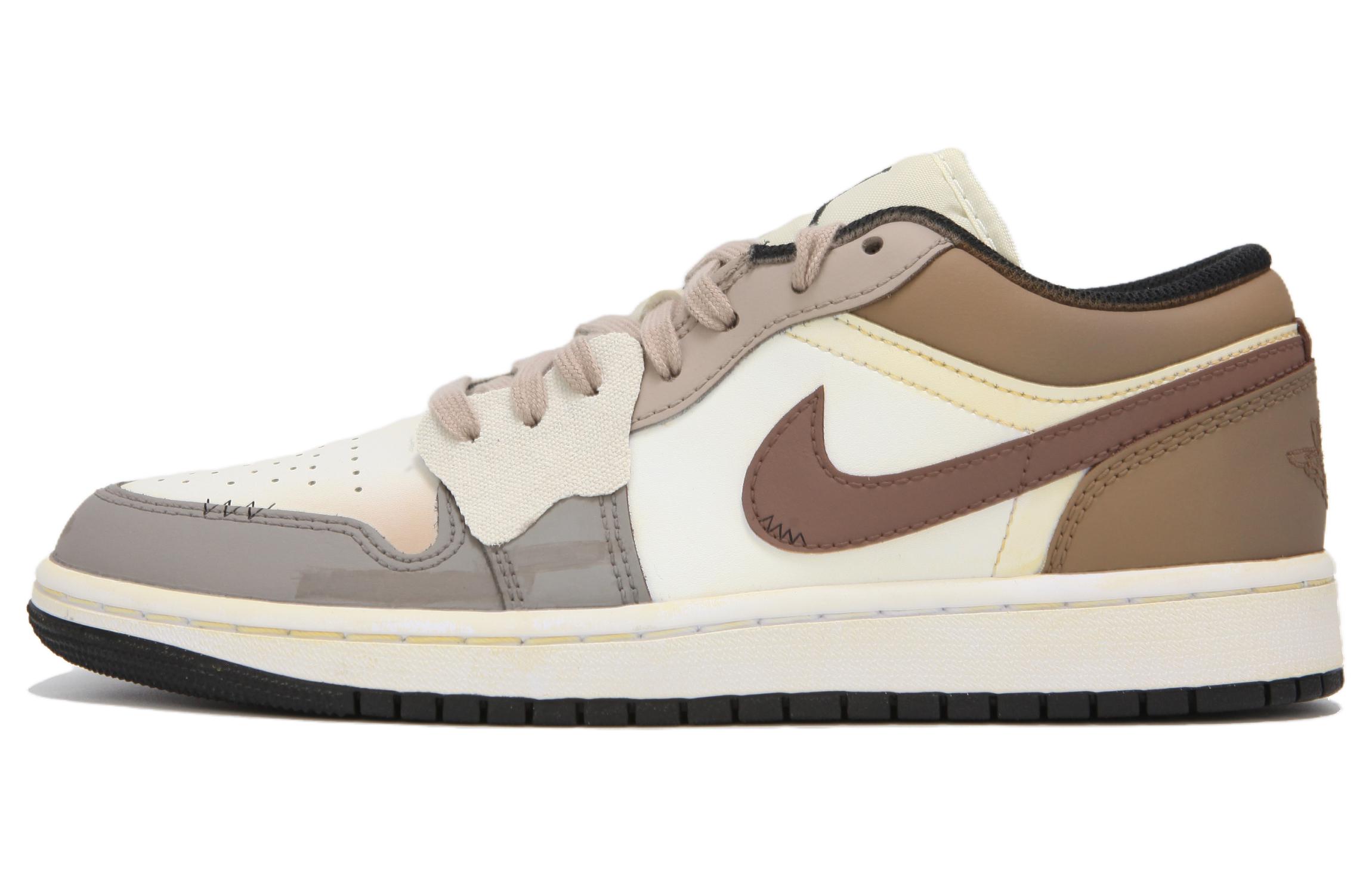 Jordan Air Jordan 1 Abrasion Resistant Abrasion Resistant Low top Vintage Basketball Shoes Women’s Beige Brown