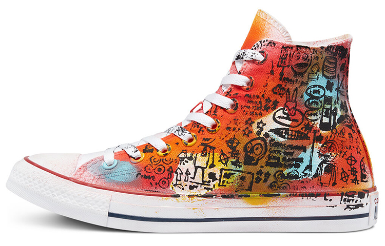 Converse Hand Painted Chuck Taylor All Star High Top Canvas Shoes Orange/Red