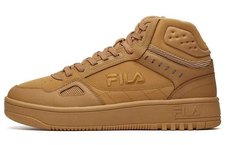 FILA High Top Retro Basketball Shoes Clay Yellow