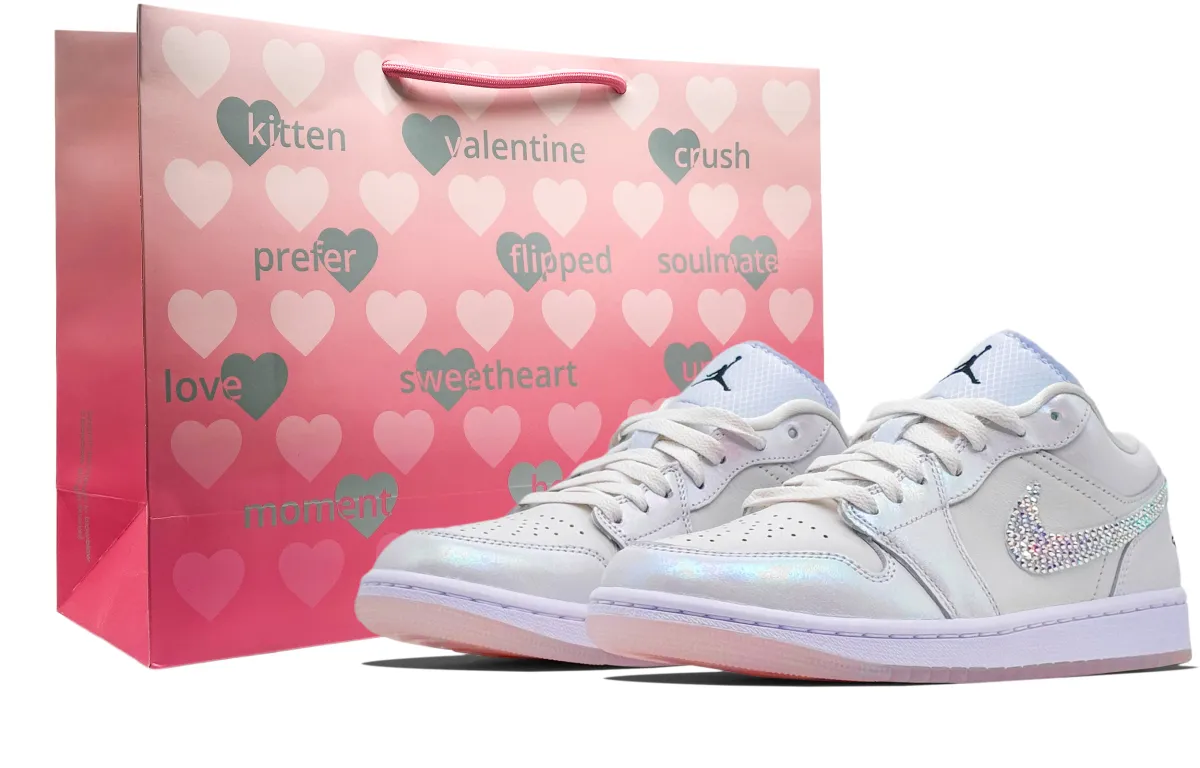 Jordan Air Jordan 1 Drill Key, Shopping Bag Included Cushioning Abrasion Resistant Low top Vintage Basketball Shoes