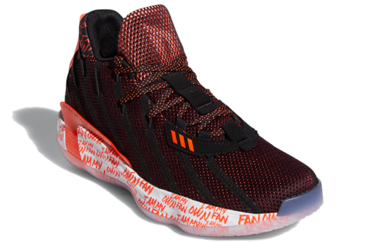 Мужские кроссовки adidas D lillard 7 GCA (черно-оранжевые) — Чёрный / оранжевый — фото 3