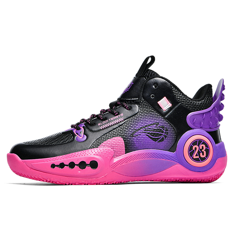 HEIWEILU Muledeer Synthetic Leather Cushioning Slip Resistant High top Basketball Shoes Unisex