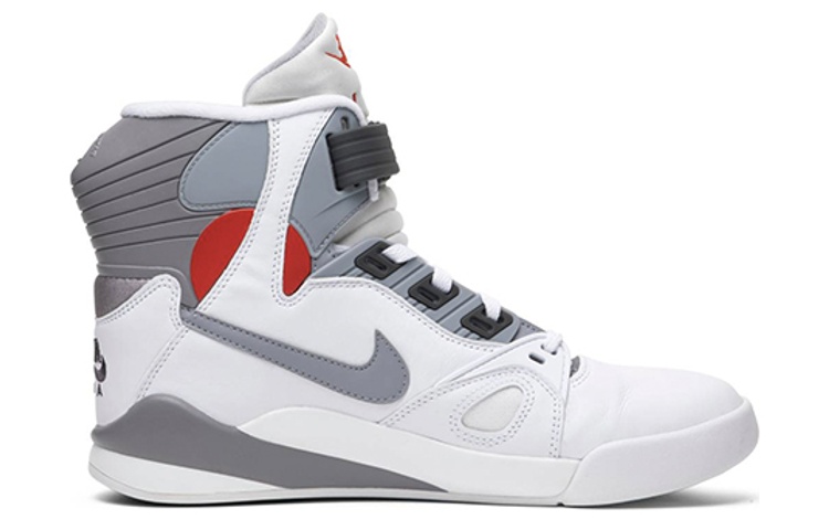 Мужские кроссовки Nike Air Pressure Retro White Cement Grey (2016) (бело-серые) — фото 2