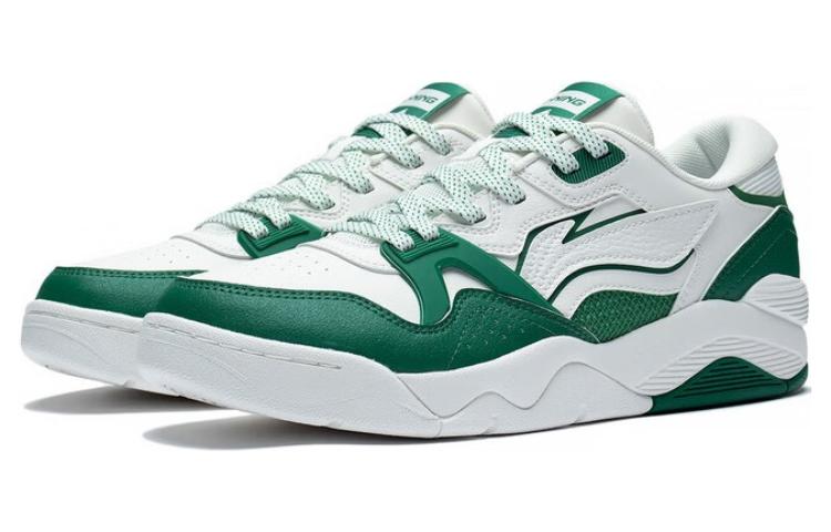Li Ning Basketball Culture OG 90 Abrasion Resistant Breathable Low top Vintage Basketball Shoes White Green