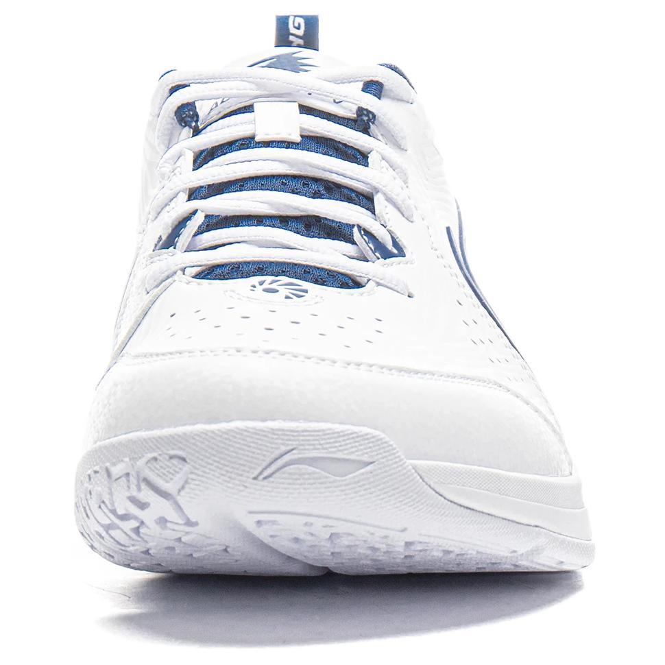 Li Ning Flying Eagle Breathable And Lightweight Low top Badminton Shoes Unisex Standard White Navy Blue