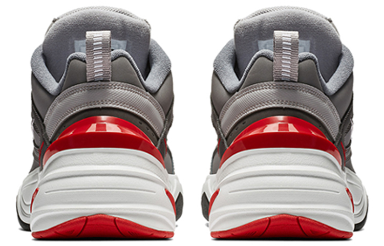Мужские кроссовки Nike M2K Tekno Gunsmoke (серый / красный) — фото 4