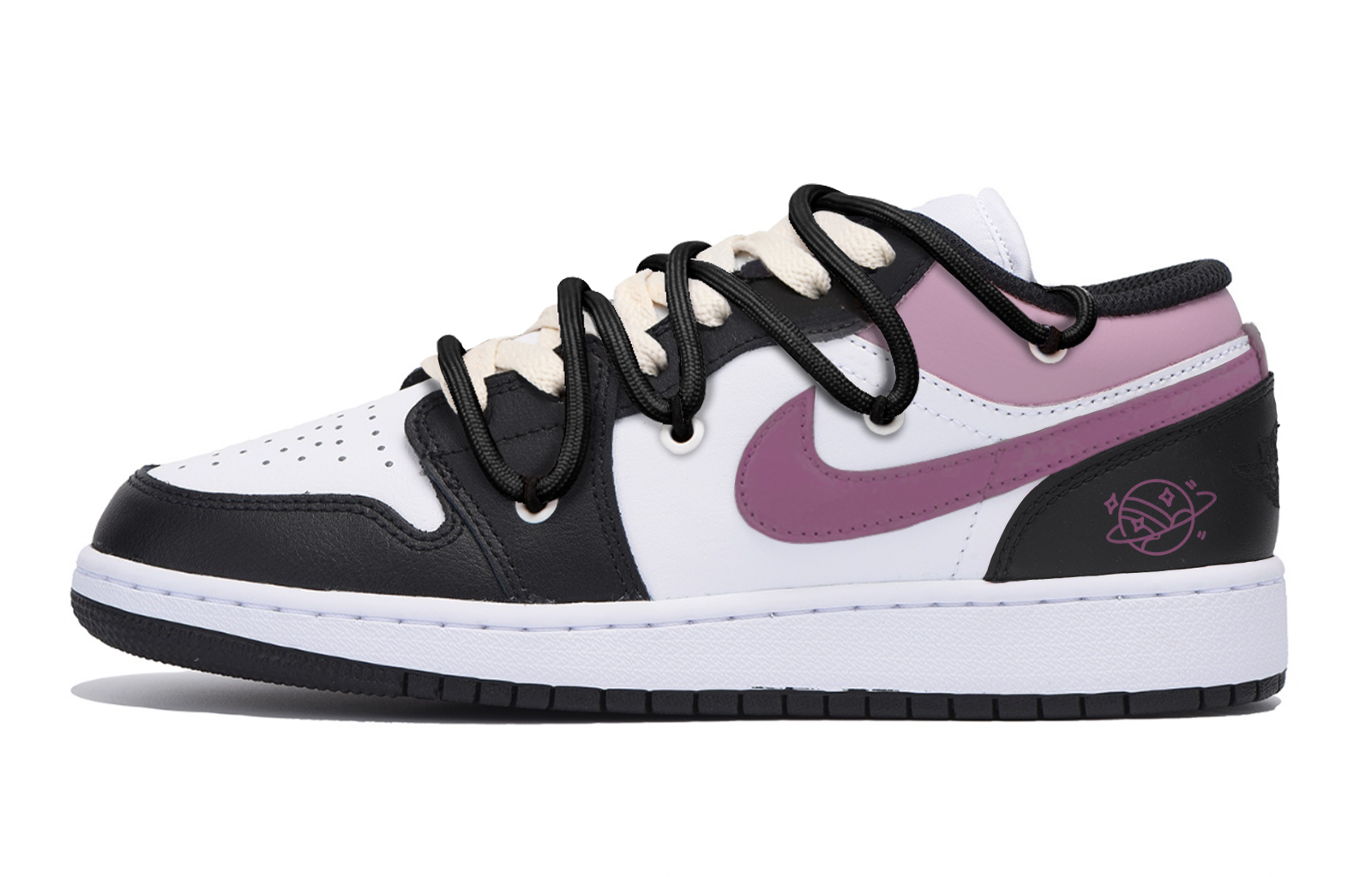 Jordan Air Jordan 1 Abrasion Resistant Low top Vintage Basketball Shoes Men’s Black Pink