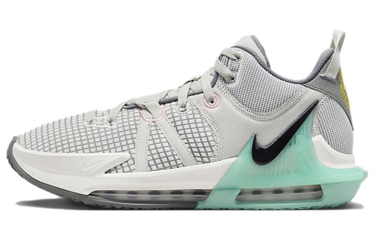 Nike Lebron 7 Witness EP James Round-toe lace-up Low-top Basketball shoes Men and women Grey green