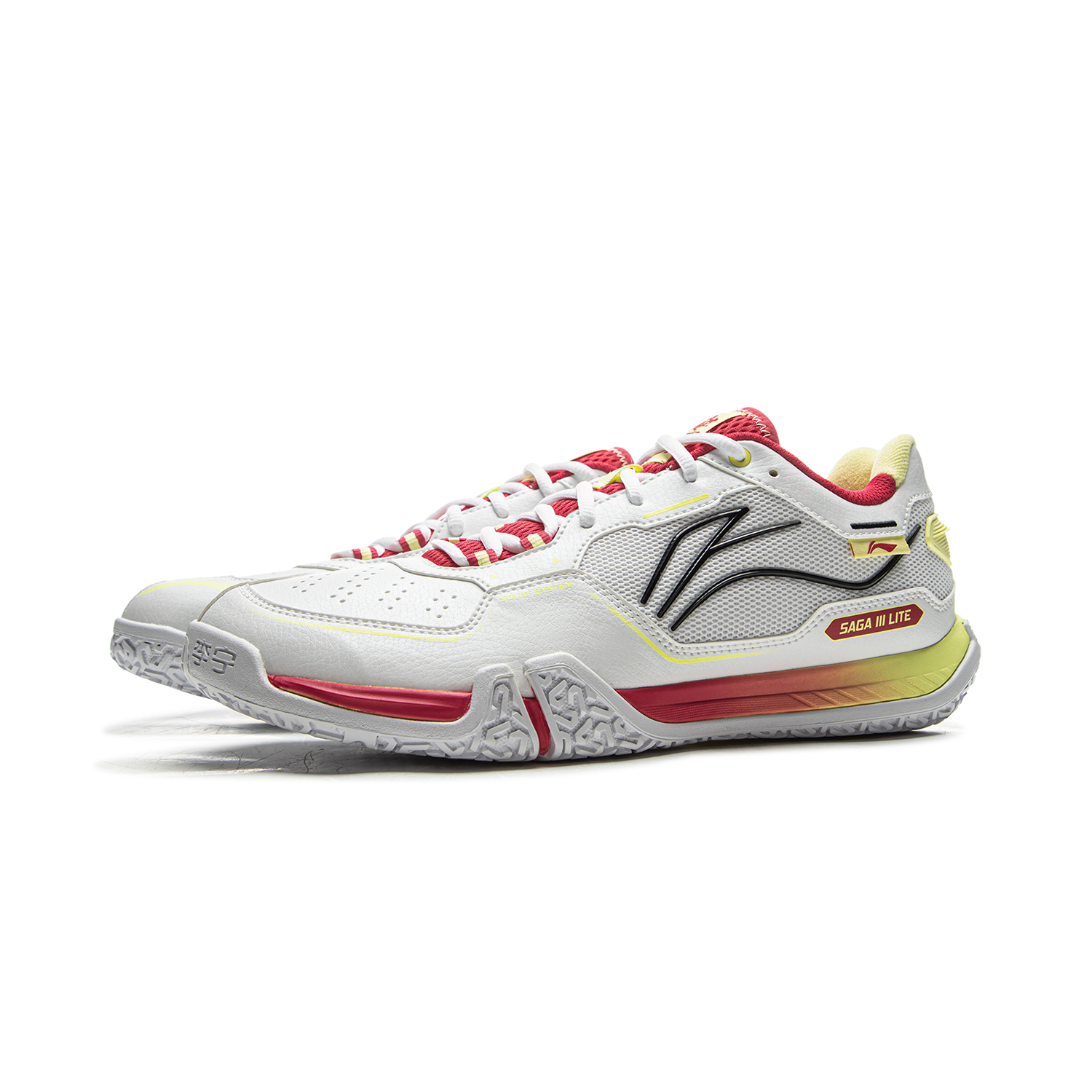 Li Ning Cushioning Slip Resistant Abrasion Resistant Low top Badminton Shoes Unisex Gray Red