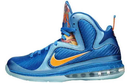 Nike Lebron 9 China (YOTD) James Round-toe lace-up wear-resistant mid-top basketball shoes men's blue