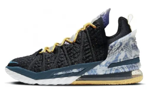 Nike Lebron 18 Reflections EP Practical Domestic Version Shock Absorbing, Anti-slip, Wear-resistant, Low-top Basketball Shoes, Men and Women, Black and Purple