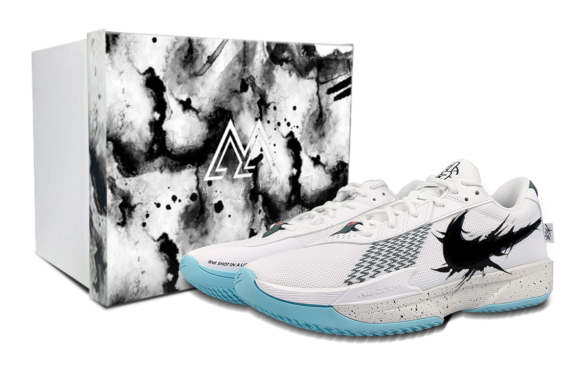 Nike Air Zoom G.T. Cut Academy Slip Resistant Abrasion Resistant Low top Basketball Shoes Unisex Black White Blue