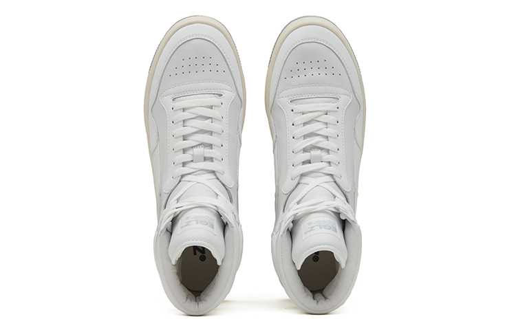 EQLZ EQUALIZER 1970 Lightweight High top Vintage Basketball Shoes White Gardenia Made In USA Nappa Genuine Leather