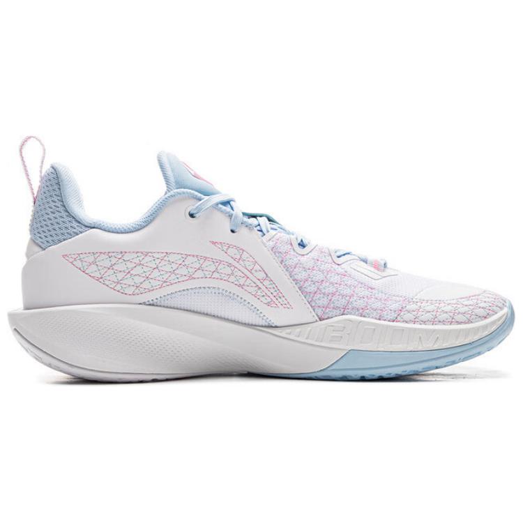 Li Ning Speed 2 Comfortable And Trendy Slip Resistant Rebound Low top Basketball Shoes Men’s White Blue