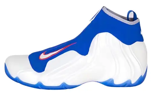 Nike Air Flightposite Knicks OG style stitching mid-top retro basketball shoes men and women same style white blue 2014