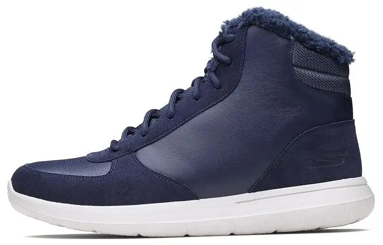 Skechers GO WALK City Leather Ankle Boots Marine Blue