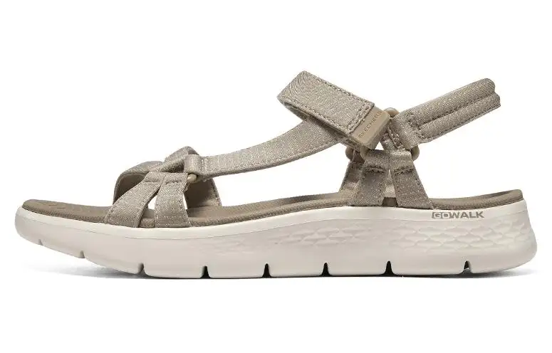 Skechers Go Walk 5 Fabric Slip Resistant Abrasion Resistant One Strap Sandals Women's Taupe