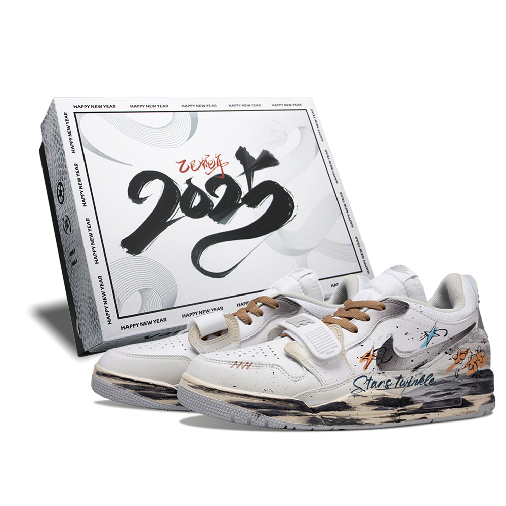 Jordan Legacy 312 Abrasion Resistant Low top Vintage Basketball Shoes Men's Black White