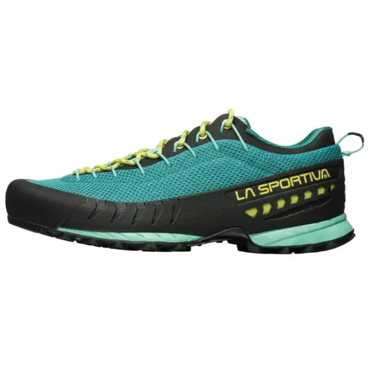 LA SPORTIVA Leather Slip Resistant Abrasion Resistant Low top Mountaineering Shoes Women's Cyan Black