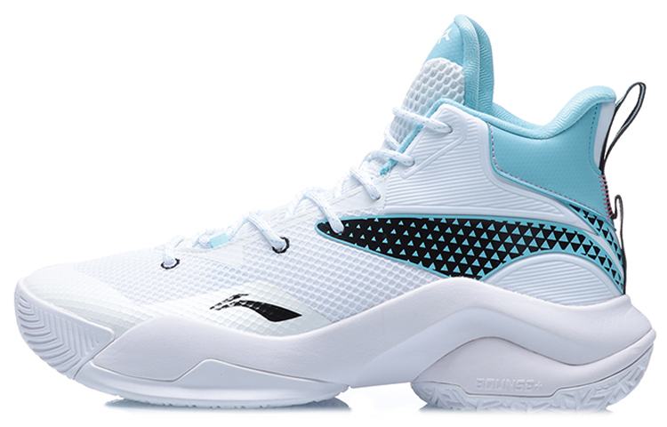 LiNing Air Raid 7 Comfortable and Versatile Textile Synthetic Leather TPU Shock Absorbing Anti-Slip Wear Resistant Wrapping Support Mid-top Basketball Shoes Men's Snow White