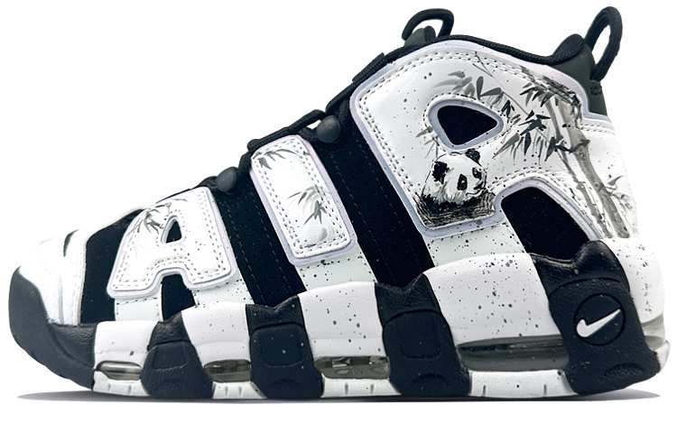 Nike Air More Uptempo Mid top Vintage Basketball Shoes Unisex Black White