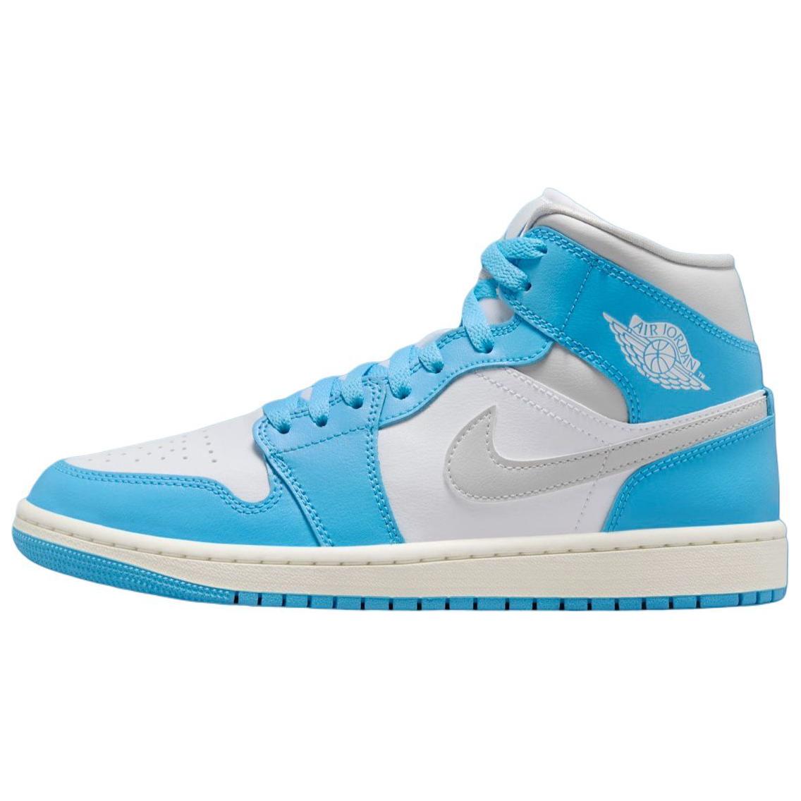 Jordan 1 Mid Dark Powder Blue White Sail Neutral Grey Women’s