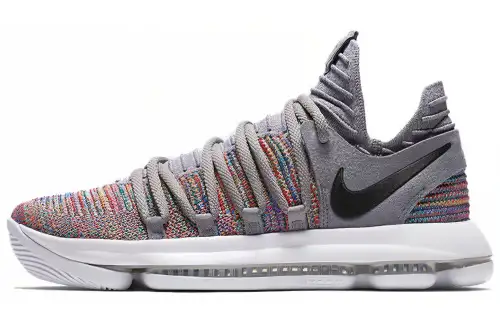 Nike KD 10 Multi-Color Durant round toe lace-up non-slip lightweight low-top practical basketball shoes men's gray foreign version