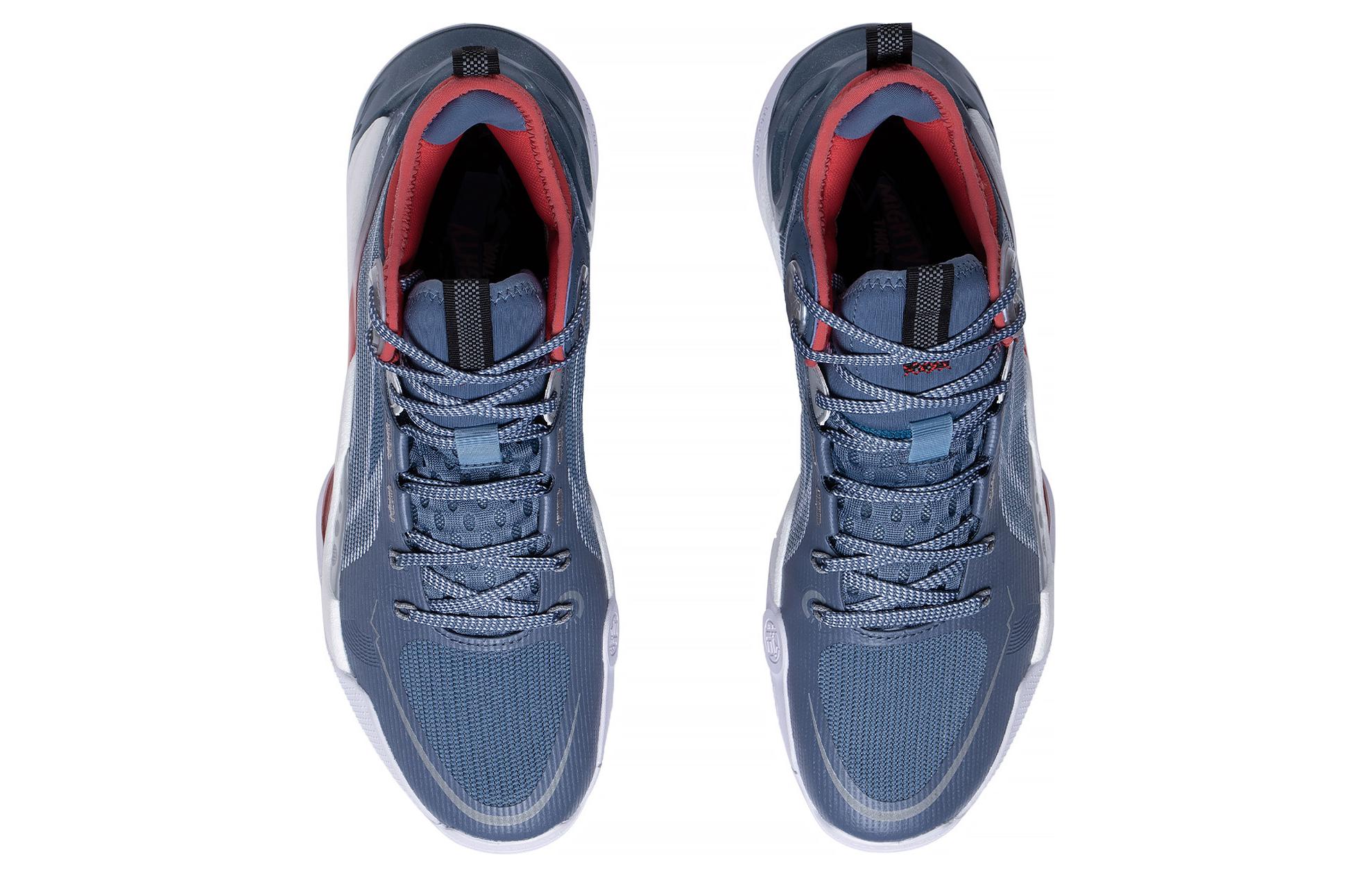 Li Ning SONIC 10 Ultra Abrasion Resistant Breathable Mid top Basketball Shoes Men’s Blue White Red