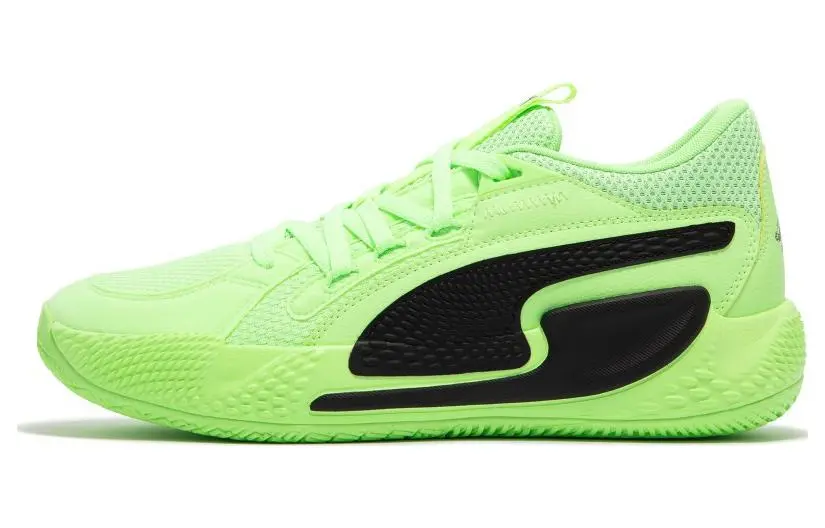 PUMA Court Rider Textile, Leather Low top Basketball Shoes Unisex Green Black