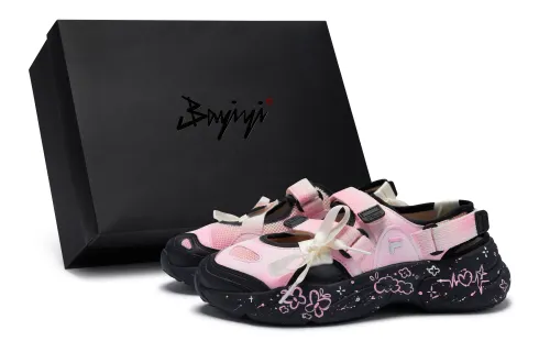 FILA FUSION Conch 811 Manufacturing, Flower World, Special Shoe Box Beach Sandals Women's Pink White