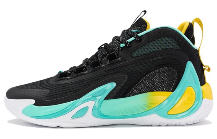 XTEP Comfortable Slip Resistant Abrasion Resistant High top Basketball Shoes Men’s Black Green