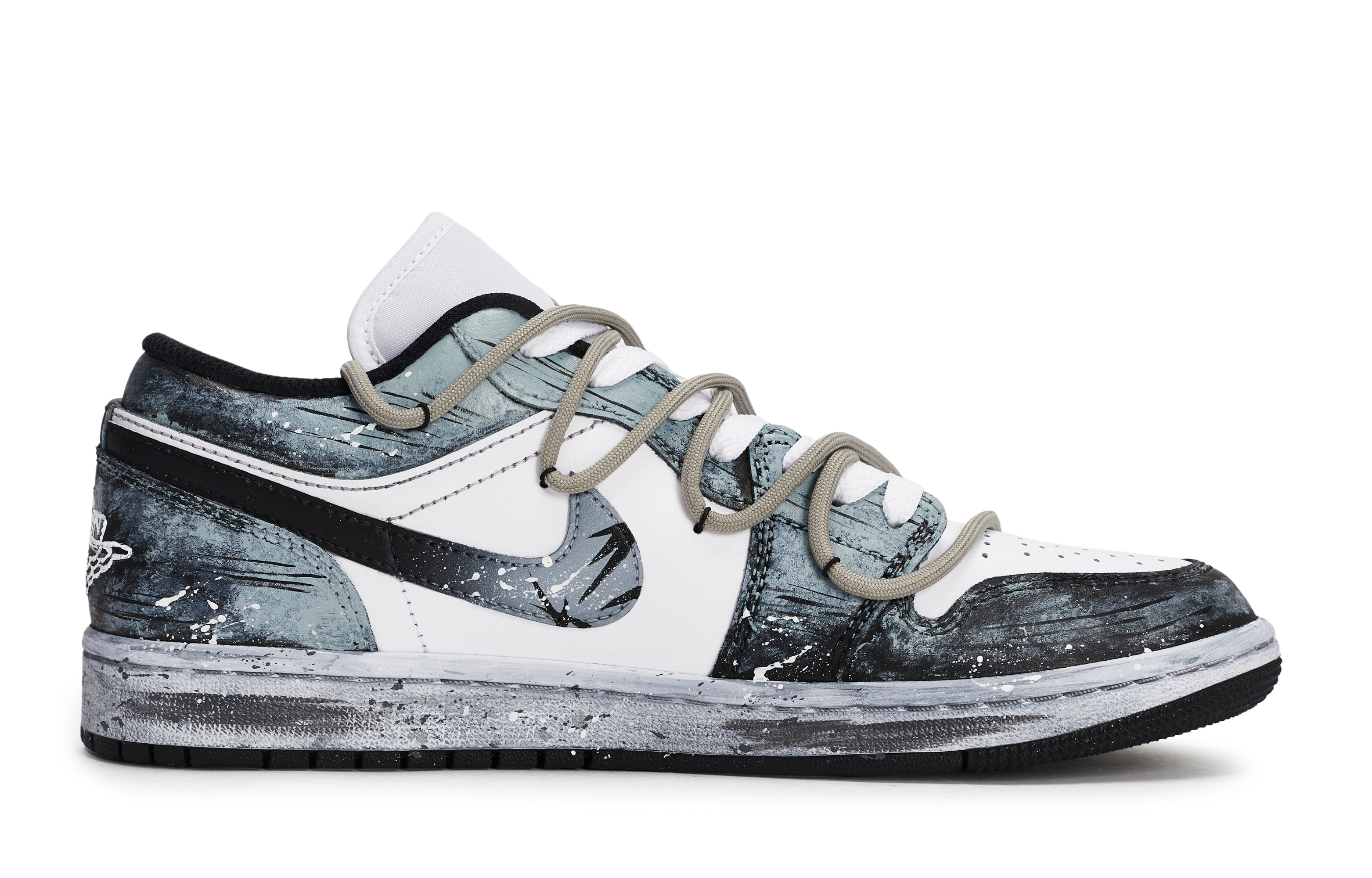 Jordan Air Jordan 1 Vintage Basketball Shoes Unisex Low Top Black/White/Gray
