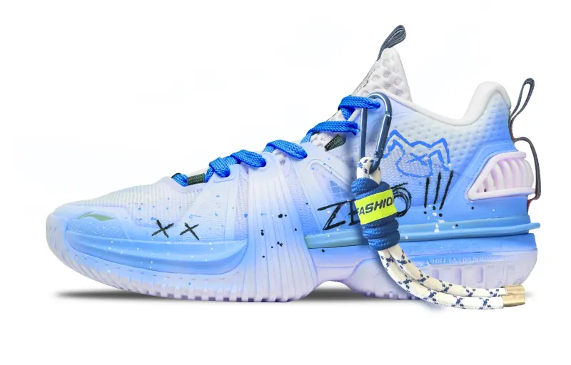 Li Ning Storm 2024 Klein Tear, Photosynthetic Power Breathable Support Grip Low top Basketball Shoes Men's Blue Purple