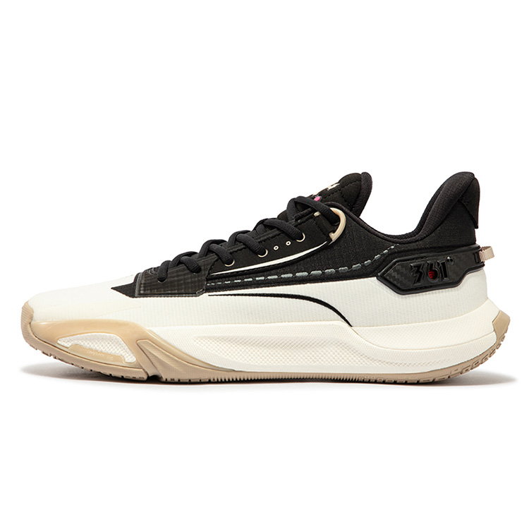 361° Cushioning Slip Resistant Abrasion Resistant Low top Basketball Shoes Unisex White Black