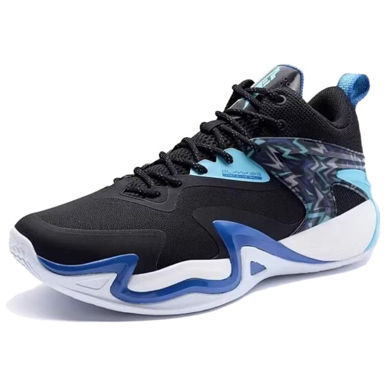 XTEP Cushioning, Wear Resistant Low top Basketball Shoes Men’s Black Blue