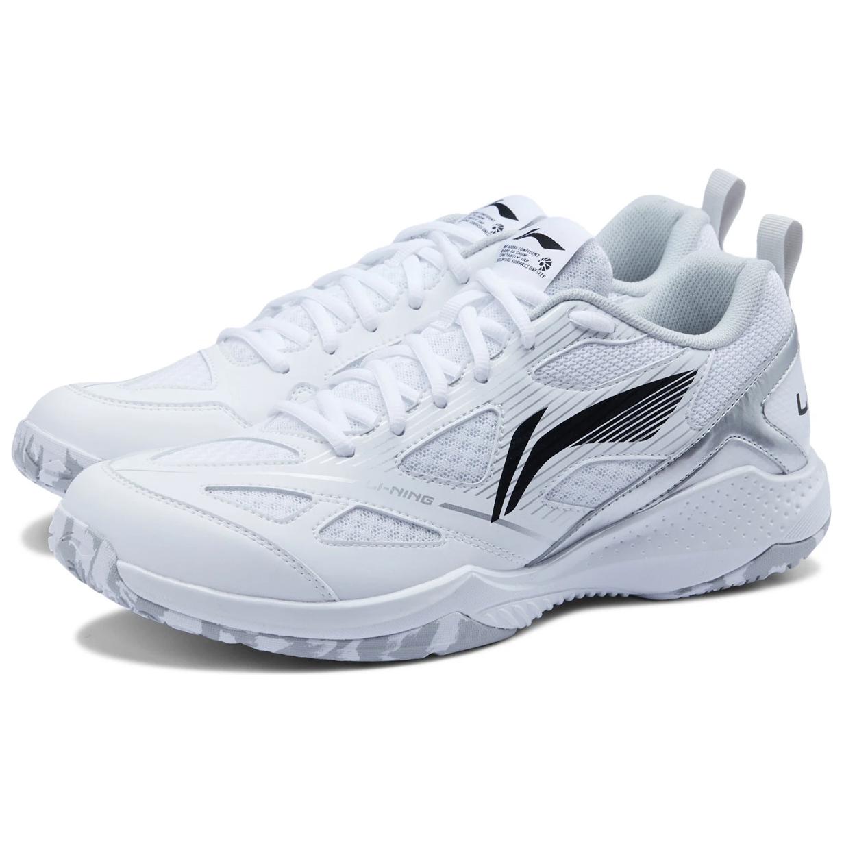 Li Ning Gale LITE Slip Resistant Abrasion Resistant Low top Badminton Shoes Unisex Standard White Black
