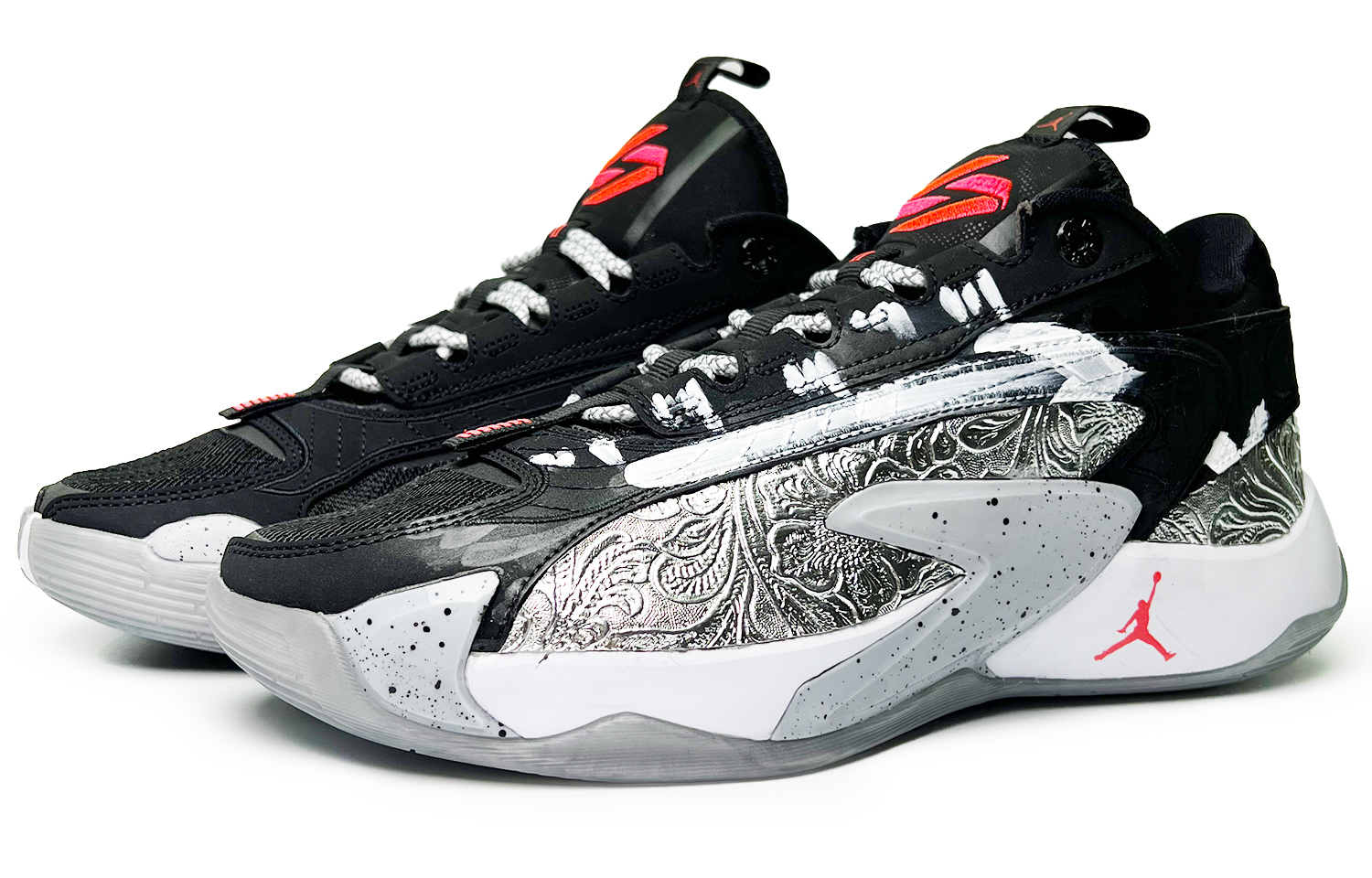 Jordan Luka 2 The Rabble Low top Basketball Shoes Unisex Black Silver